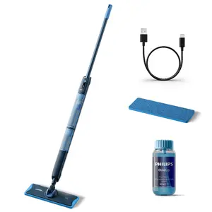 Philips 5000 series OneUp Electric Mop Blue Wet Cleaning Hard Floor Tile Vinyl Wooden Floor Battery 3.6 V 70 min Runtime Bagless