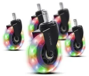 Gaming chair caster wheels TRUST GXT 701 LED gel wheels for swivel chairs, set of 5
