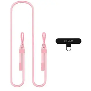 Phone strap Tech‑Protect Crossbody Rope C5SE — pink adjustable crossbody lanyard for smartphone