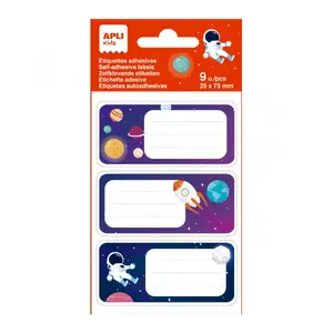 Apli sticker sheets for notebooks Planets, 3 sheets (9 stickers) – decorative planet-themed labels