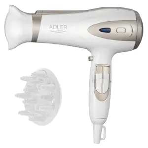 Fēns Adler AD 2248wc — 1800–2400 W, 2 ātrumi, 3 temperatūras, jonizācija, difuzors, koncentrators, vads 1,8 m