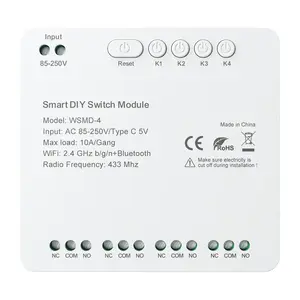 Модуль умного переключателя Avatto DIY WSMD-4 250V — 4-канальный реле-модуль для 250V AC