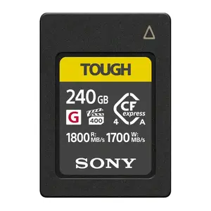 CFexpress atmiņas karte Sony CEA-G240T 240 GB, lasīšana 1800 MB/s, rakstīšana 1700 MB/s, putekļu un mitruma izturīga