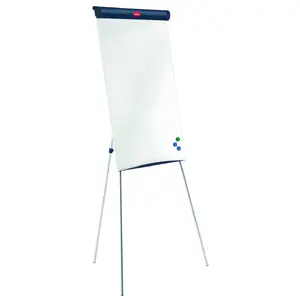 NOBO Impression Pro Tripod Steel Magnetic Whiteboard Easel — freestanding portrait, steel surface, 680×1840 mm max height