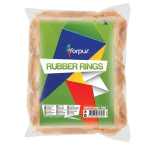 Elastic rubber bands FORPUS Ø 60 mm, natural colour, 500 g pack, 60% rubber content