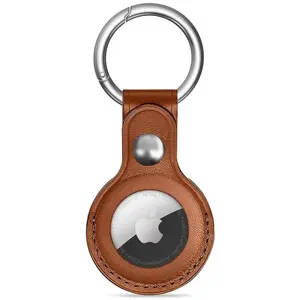 Protective case Tech-Protect for Apple AirTag NaturalFit, brown leather-style holder