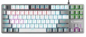 Mechanical gaming keyboard RAMPAGE Snug RGB KRGD Red — wired, white-gray