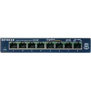 Unmanaged Gigabit Ethernet Switch Netgear GS108GE — 8x RJ-45 10/100/1000, 16 Gbit/s, 8000 MAC
