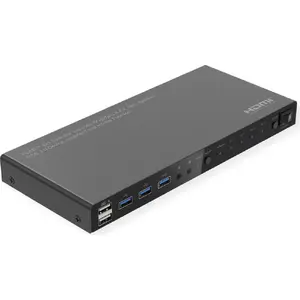 KVM switch ROLINE 3-Port USB + HDMI 4K60 with 3x USB and audio (Model 14.01.3428)