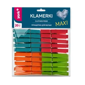 Drēbju skavas York MAX, komplekts 20 gab., plastmasa