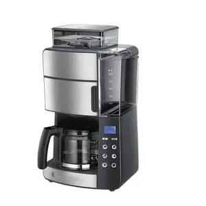 Drip coffee maker RUSSELL HO Grind and Brew 25610-56 — fully automatic, built-in grinder, 1.25 L glass carafe, 10 cups, 1000 W, black/stainless steel