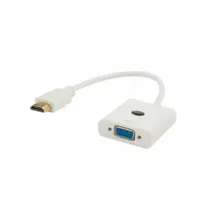 HDMI male to VGA female adapter SAVIO CL-201, HDMI A to VGA D-Sub, white, 0.1 m, up to 1920x1200