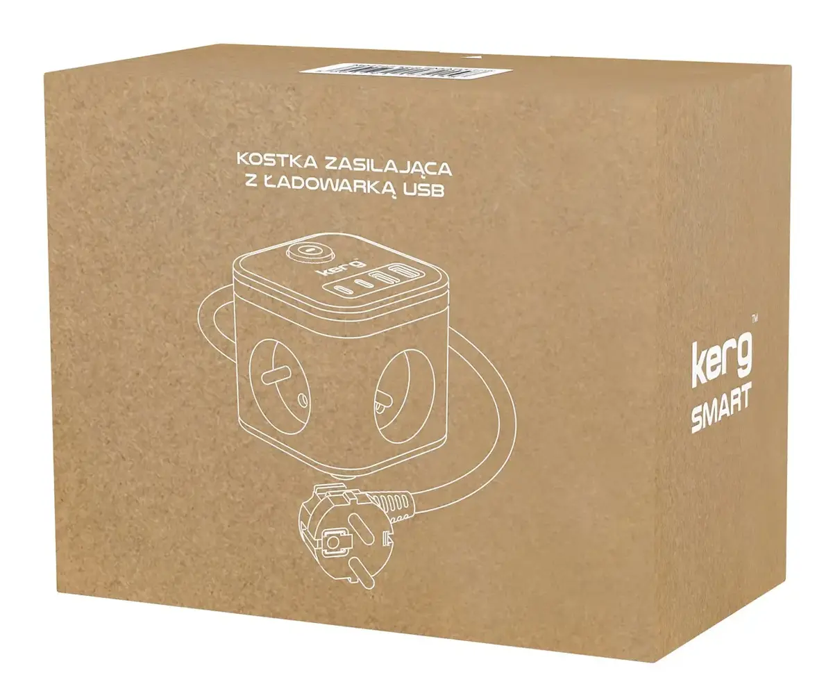 Сетевой фильтр Kerg SMART 3 розетки с USB-A и USB-C Photo 3