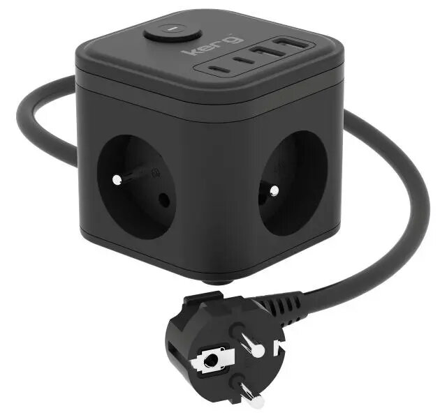 Kerg SMART M02728 удлинитель – 3 розетки, 4 USB Photo 1