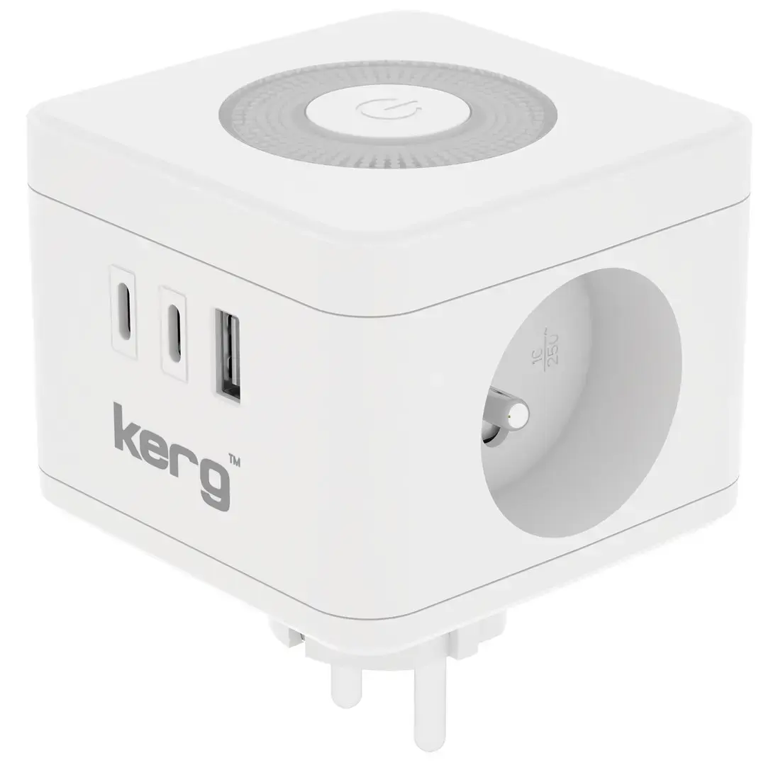 Удлинитель Kerg M02730 — 2 розетки, 3 USB Photo 2