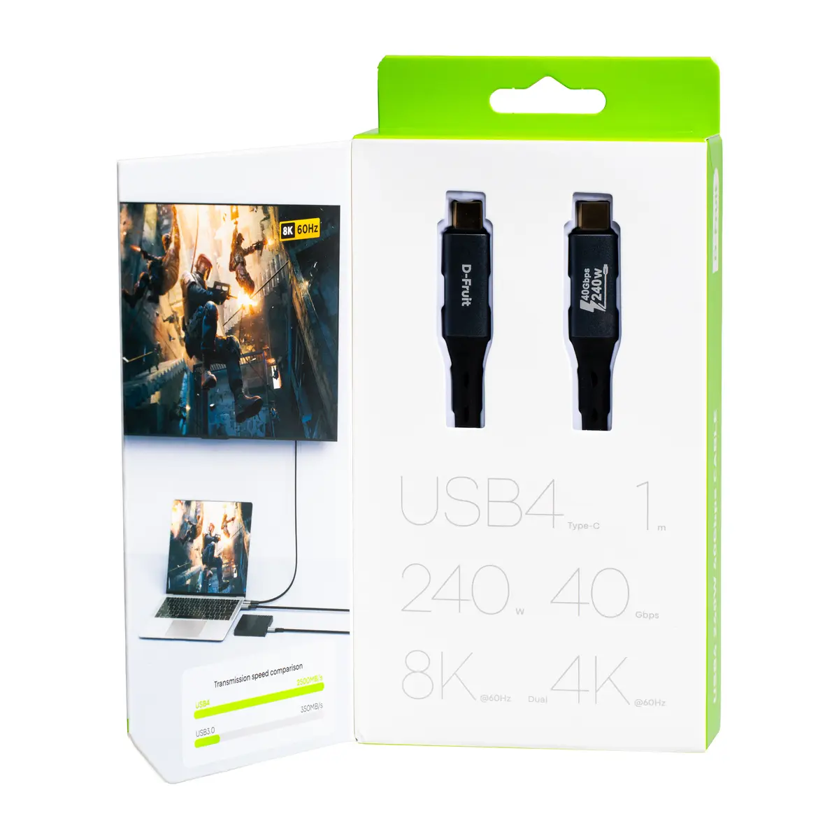 D-Fruit USB 4.0 DF142 cable — 240W 1m Photo 3