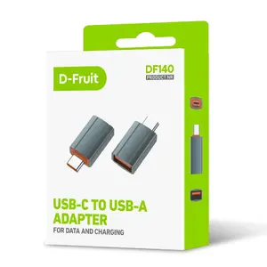 USB-C uz USB-A adapteris D-Fruit DF140 — USB-C vīrietis uz USB-A sieviete, kompakts