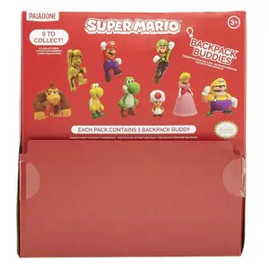 Backpack Buddies keychain set Paladone Super Mario CDU of 24 pcs – assorted characters, collectible accessories