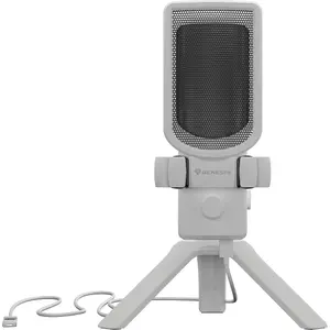USB studijas mikrofons Genesis RADIUM 250 USB ar statīvu, balts (NGM-2353)