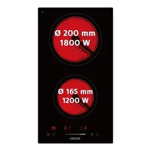 Haeger Vitro Heat 3000 Черный Встроенный 29 cm Керамический 2 зона(ы)