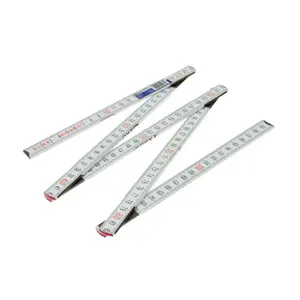 Folding wooden metre rule GEKO G29051, 1 m, white