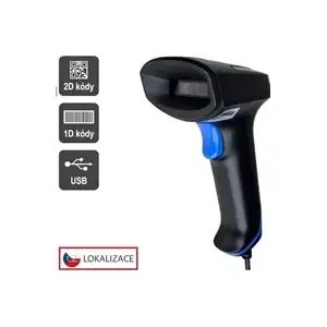 Wired 2D Barcode Scanner VIRTUOS HT-851A USB handheld black, reads 1D/2D codes