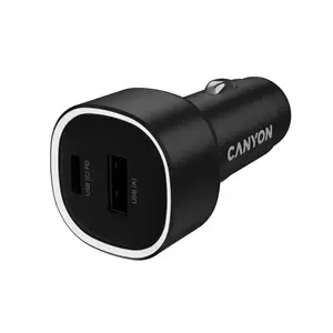 Canyon OnDrive 48, USB-A, USB-C, 48 W, melna - Auto lādētājs