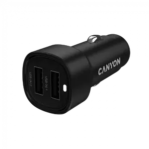 Car charger CANYON OnDrive 24 — 24W, 2×USB-A, Black