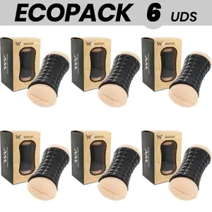 WOMANVIBE Double Gumy Мастурбатор — ECOPACK 6 шт., мягкая текстурированная гильза