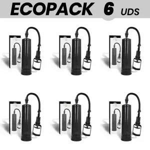Ручной вакуумный помповый насос для пениса INTENSE PUMP ECOPACK — 6 чёрных единиц, устройство для вакуумной терапии