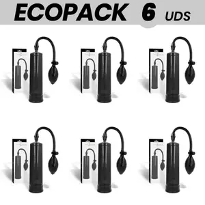 Помпа для пениса INTENSE PUMP — ECOPACK 6 шт., чёрная, ручная вакуумная стимуляция