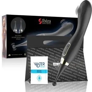 Клиторальный стимулятор и пульсирующий G-точечный вибратор IBIZA TECHNOLOGY D-230879 — сменные насадки, двойная функция