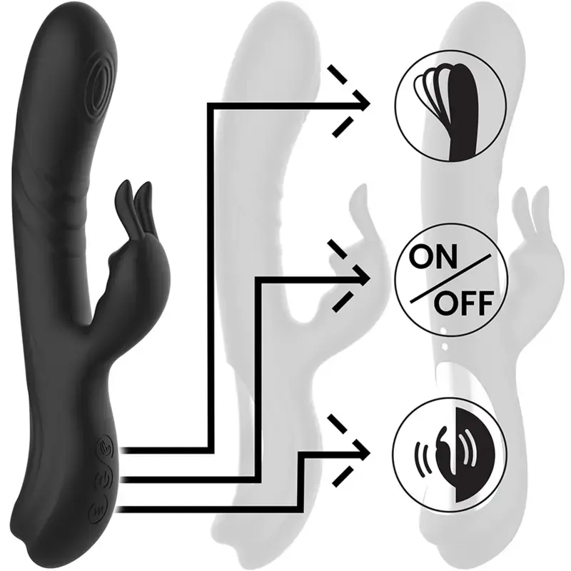 black&silver D-235663 silikona Rabbit stimulators Photo 5