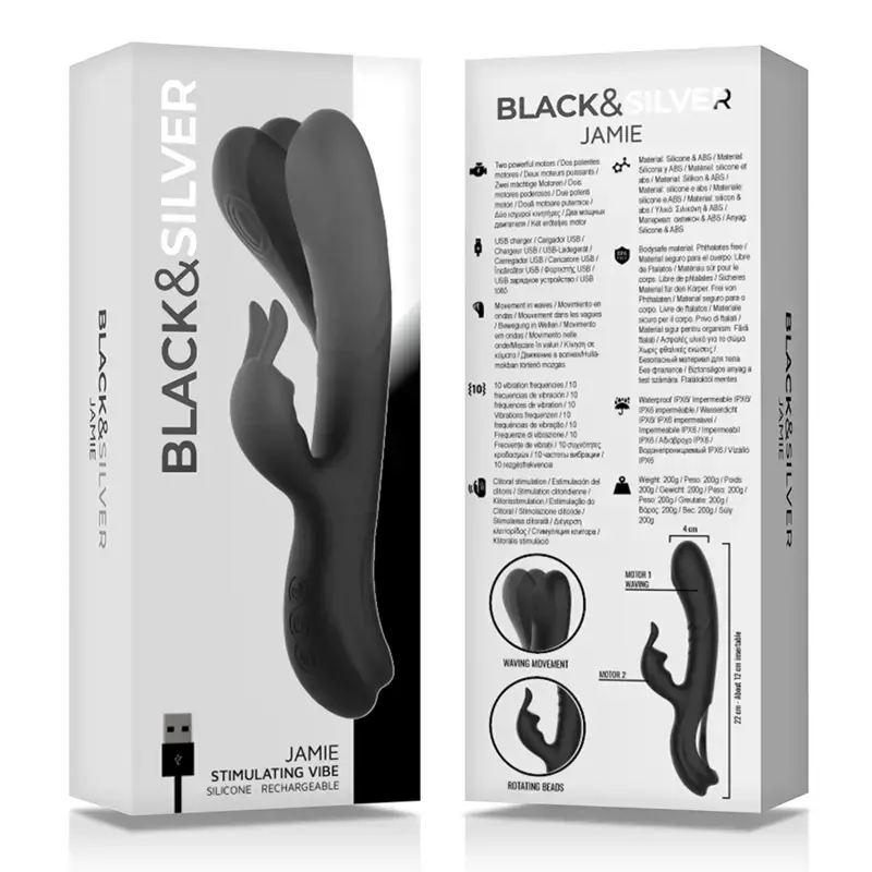 black&silver D-235663 silikona Rabbit stimulators Photo 6