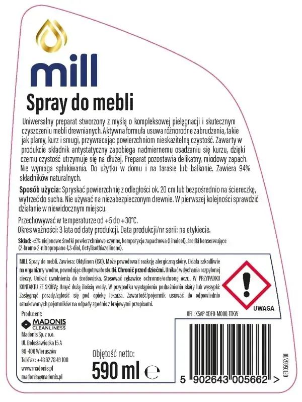 Furniture cleaning spray MADONIS MILL Clean 590 ml Photo 2
