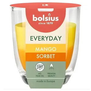 Glass jar candle bolsius Everyday Ø80×70 mm, mango sorbet fragrance