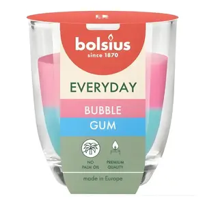 Glass jar scented candle Bolsius Everyday Ø80×70 mm — Bubble Gum fragrance