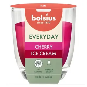 Bolsius candle in glass Everyday Ø80×70 mm — cherry ice cream fragrance