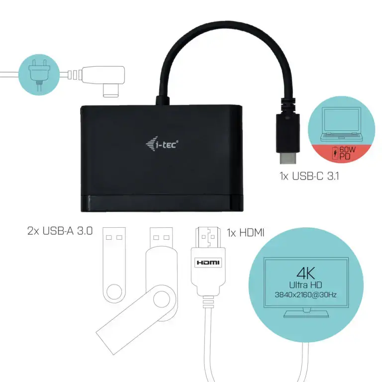 USB-C uz HDMI ceļojumu adapteris ITEC i-tec USB C HDMI Travel Adapter Photo 3