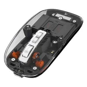 Bezvadu Bluetooth pele XtremeMac XWH-ALM2-13 — lāzera sensors 2400 DPI, ritentiņa skrolēšana, bateriju barošana, caurspīdīga