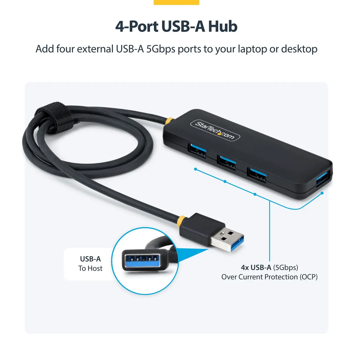 StarTech 4-portu USB-A centrmezgls 5Gbps Photo 3