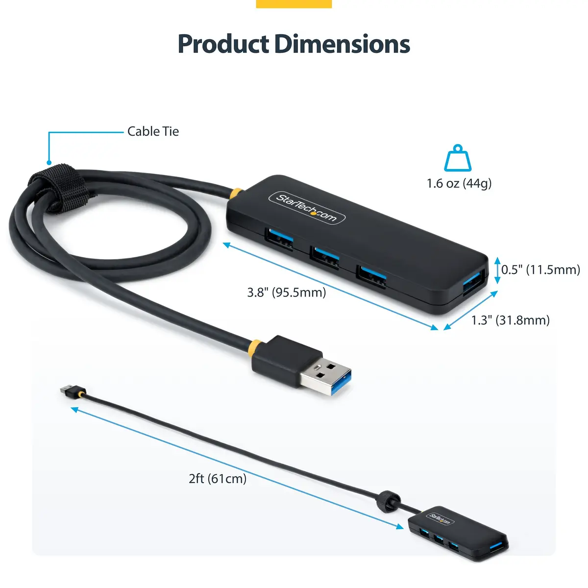 StarTech 4-portu USB-A centrmezgls 5Gbps Photo 6