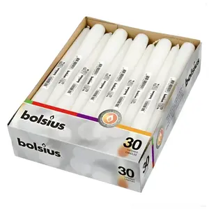 Table candle bolsius 245×24 mm white — 1 pc