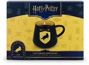 Aromatiskā svece Harry Potter Cup Hufflepuff 275 g, zīmola kolekcionāla svece