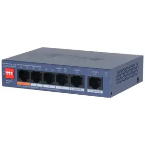 Tīkla komutators Dahua Technology CS4006-4GT-60-V2 — pārvaldāms L2, 6 x Gigabit (10/100/1000), PoE, uz galda/uz sienas