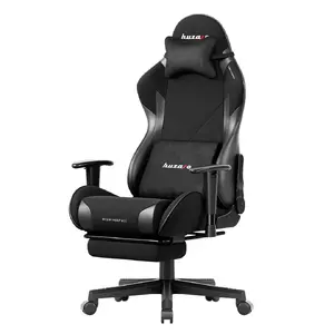 Spēļu krēsls huzaro Force 5.7 — ergonomisks spēļu krēsls, melns, regulējama augstuma, slīpuma, kakla un jostas spilveni