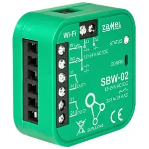 Gate/Door Controller ZAMEL SBW-02 Wi‑Fi SUPLA 12–24V, smart relay for remote control
