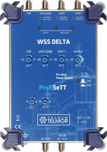 Telmor daudzjoslu pastiprinātājs WSS-DELTA ProfiSETT — daudzjoslu TV/FM pastiprinātājs, modelis WSS-DELTA