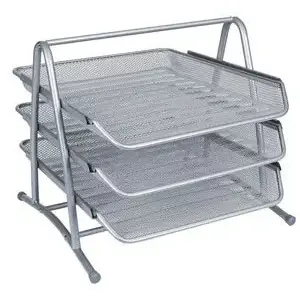 Desk tray/organizer Q-Connect KF00822, A4 format, Silver, 350×278×275 mm
