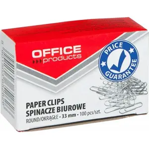 Paper Clips (round) Office Products 33 mm, 100 pcs, silver